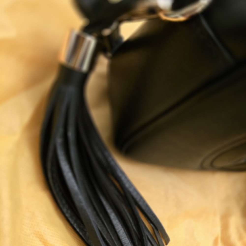 Mario Valentino Black Crossbody Bag with Tassel - Picture 5 of 6